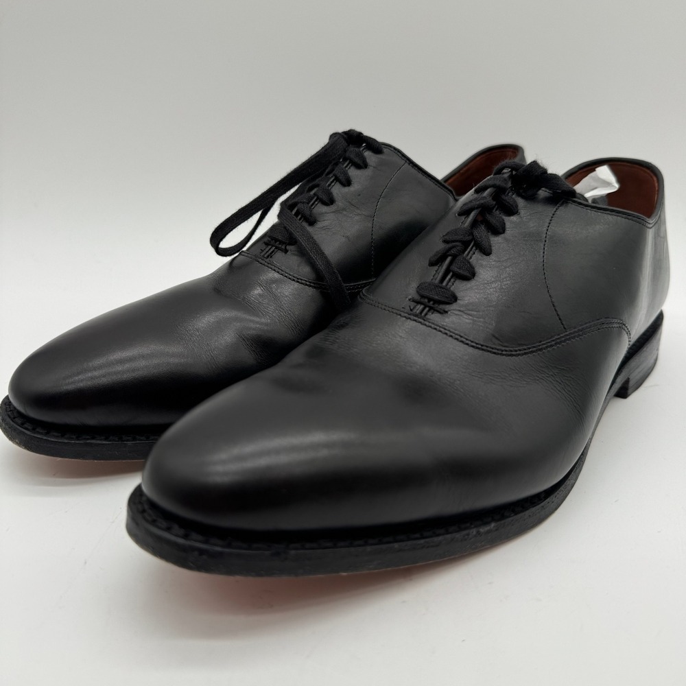 Allen Edmonds Carlyle Men's Size 12 D Black Leather Plain Toe Oxford Dress Shoes